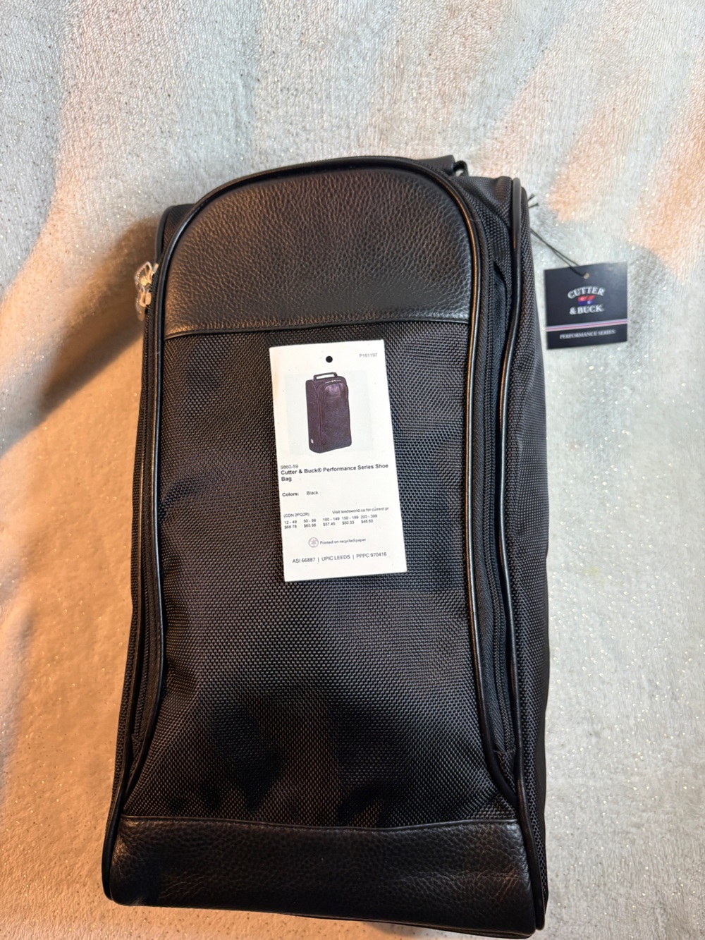 NWT Cutter & Buck Performance Series Shoe Bag Black